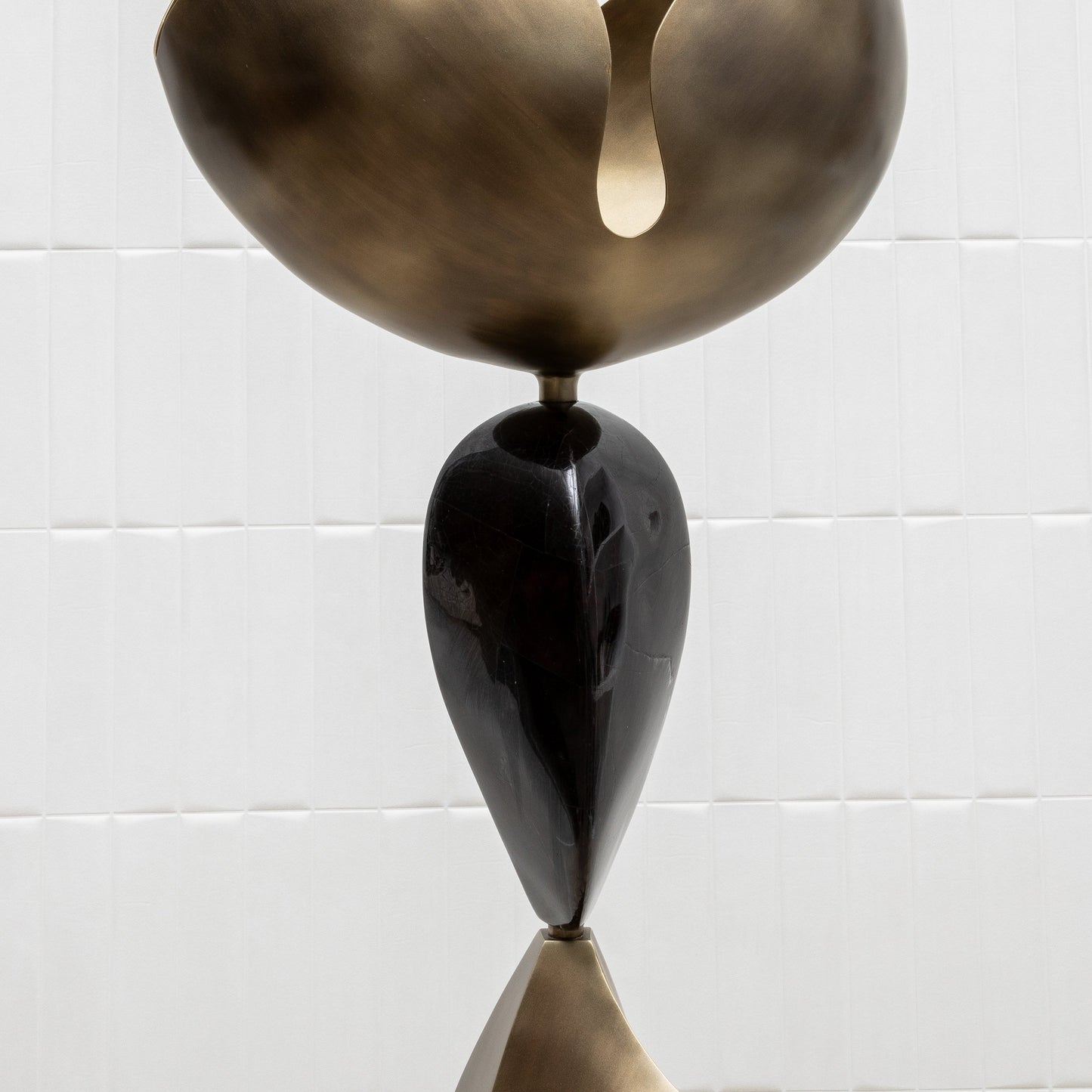 Sky & Moon Sculptural Floor Lamps in Brass and Black Shell by KIFU Paris