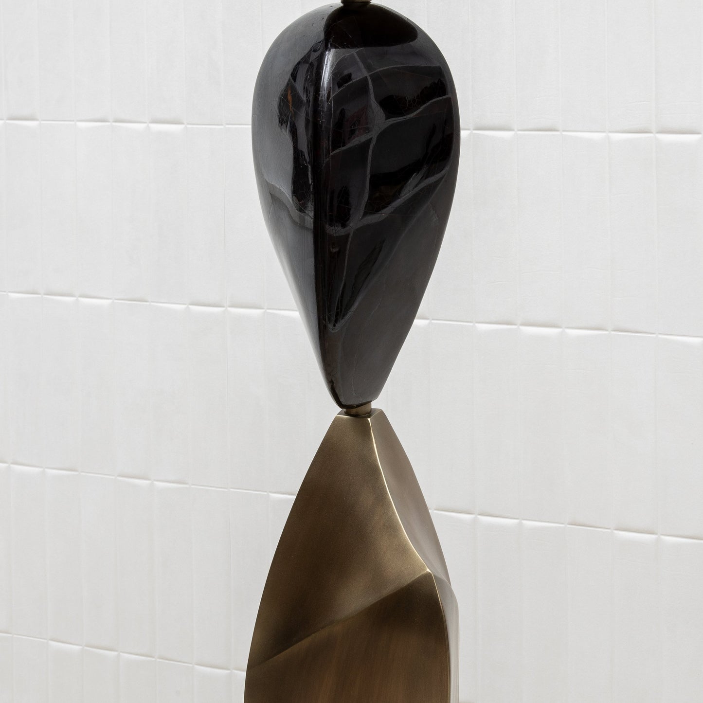 Sky & Moon Sculptural Floor Lamps in Brass and Black Shell by KIFU Paris