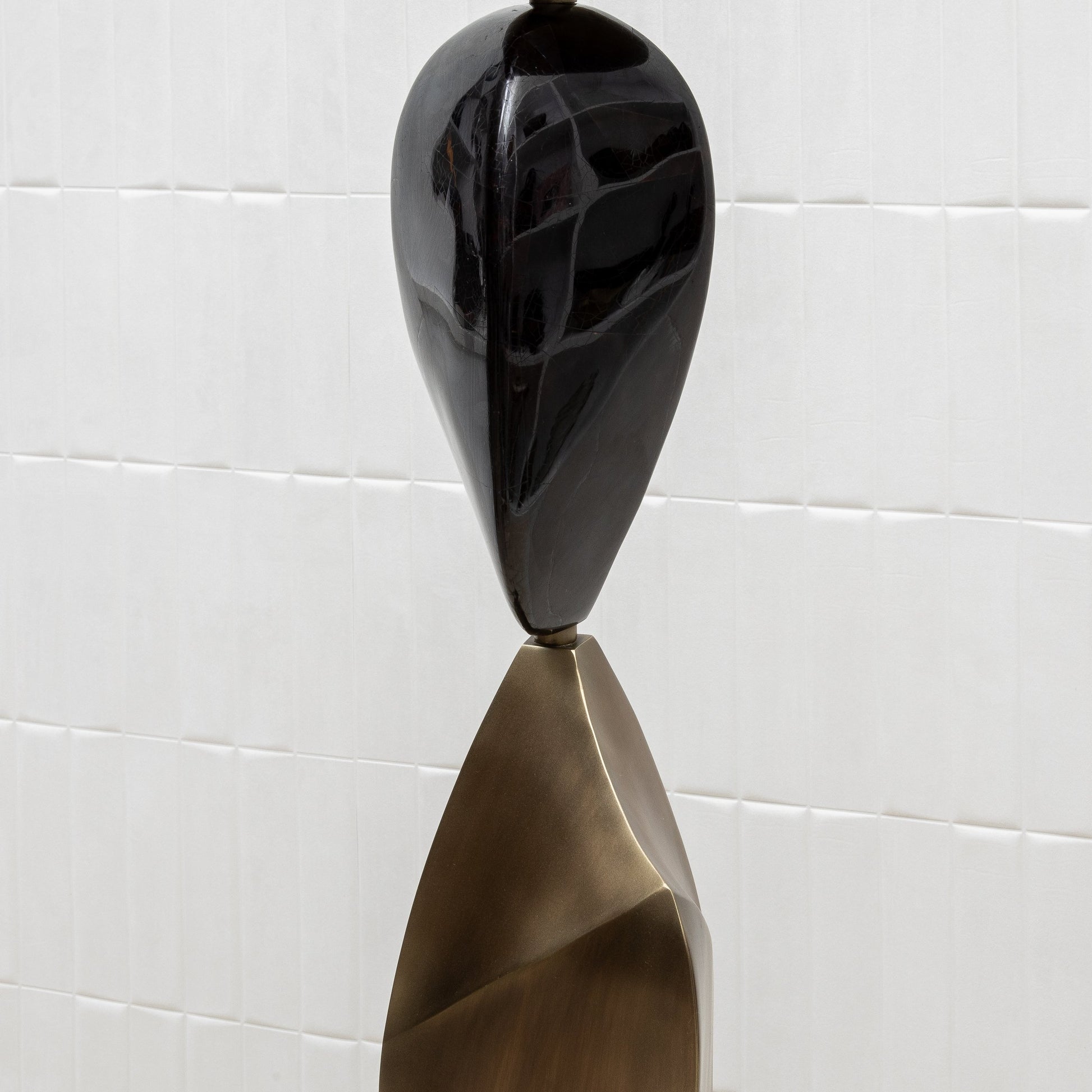 Sky & Moon Sculptural Floor Lamps in Brass and Black Shell by KIFU Paris
