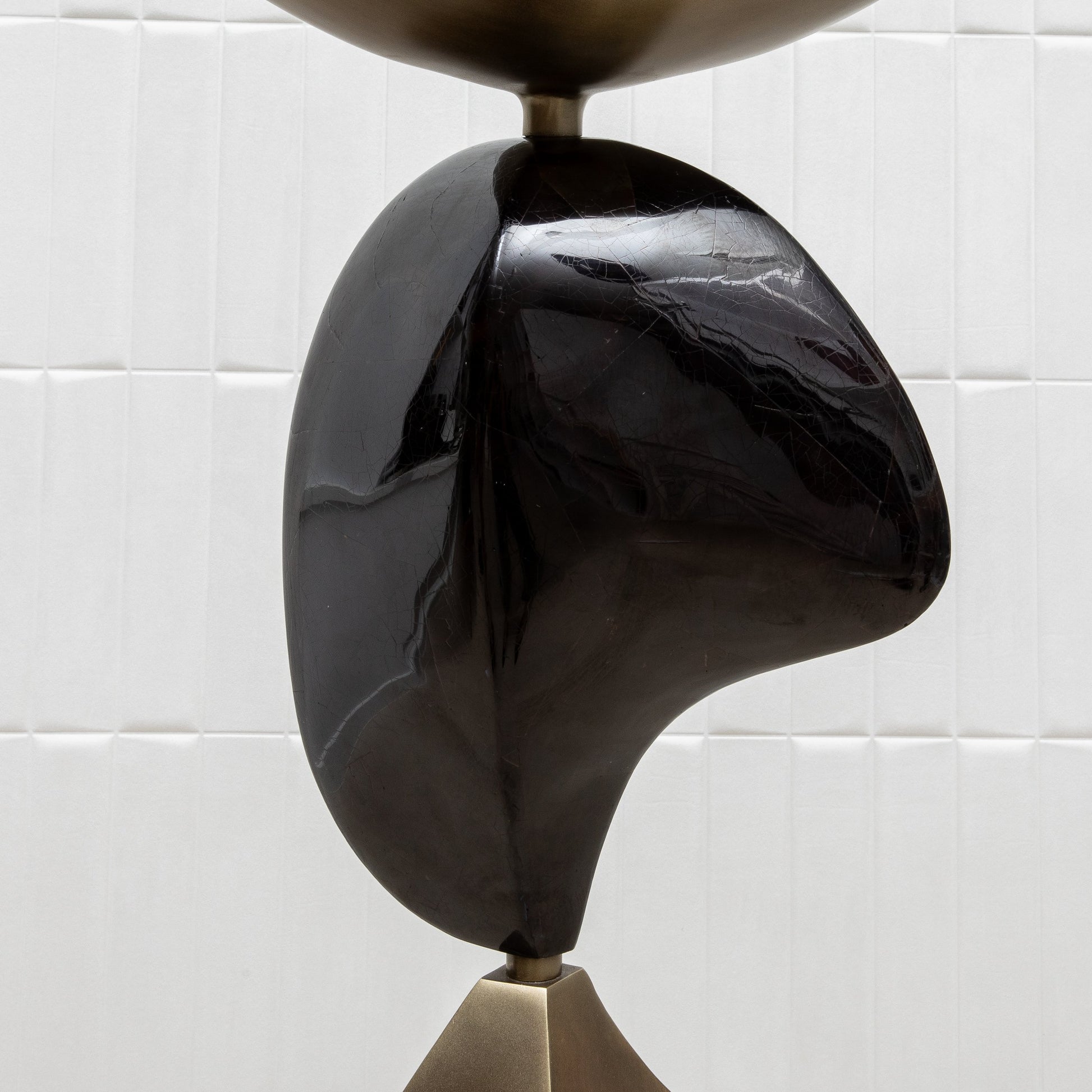 Sky & Moon Sculptural Floor Lamps in Brass and Black Shell by KIFU Paris