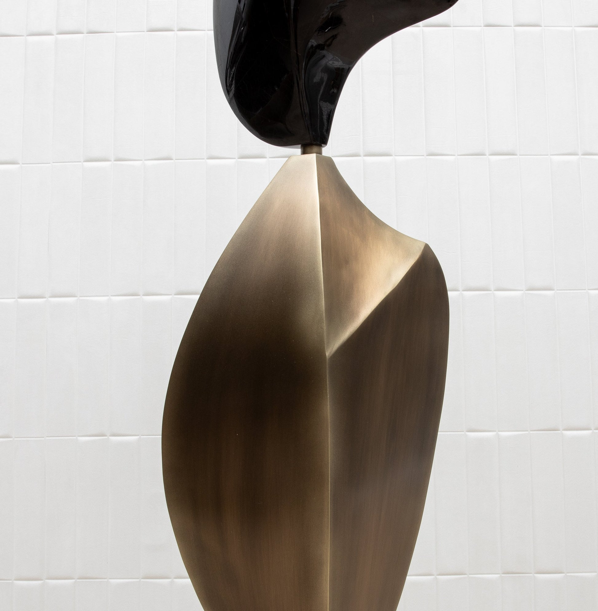 Sky & Moon Sculptural Floor Lamps in Brass and Black Shell by KIFU Paris
