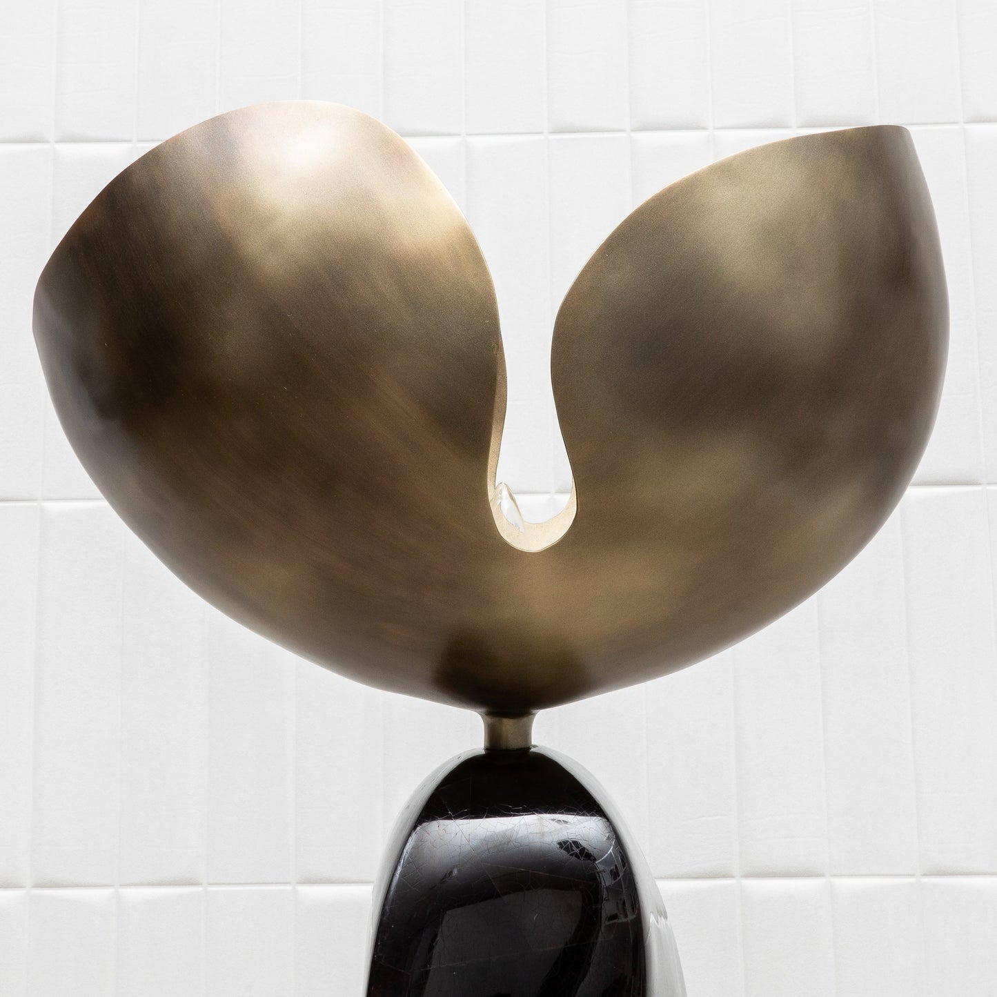 Sky & Moon Sculptural Floor Lamps in Brass and Black Shell by KIFU Paris