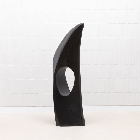 Modern Abstract Sculpture in Black Oak by Patrick Coard Paris