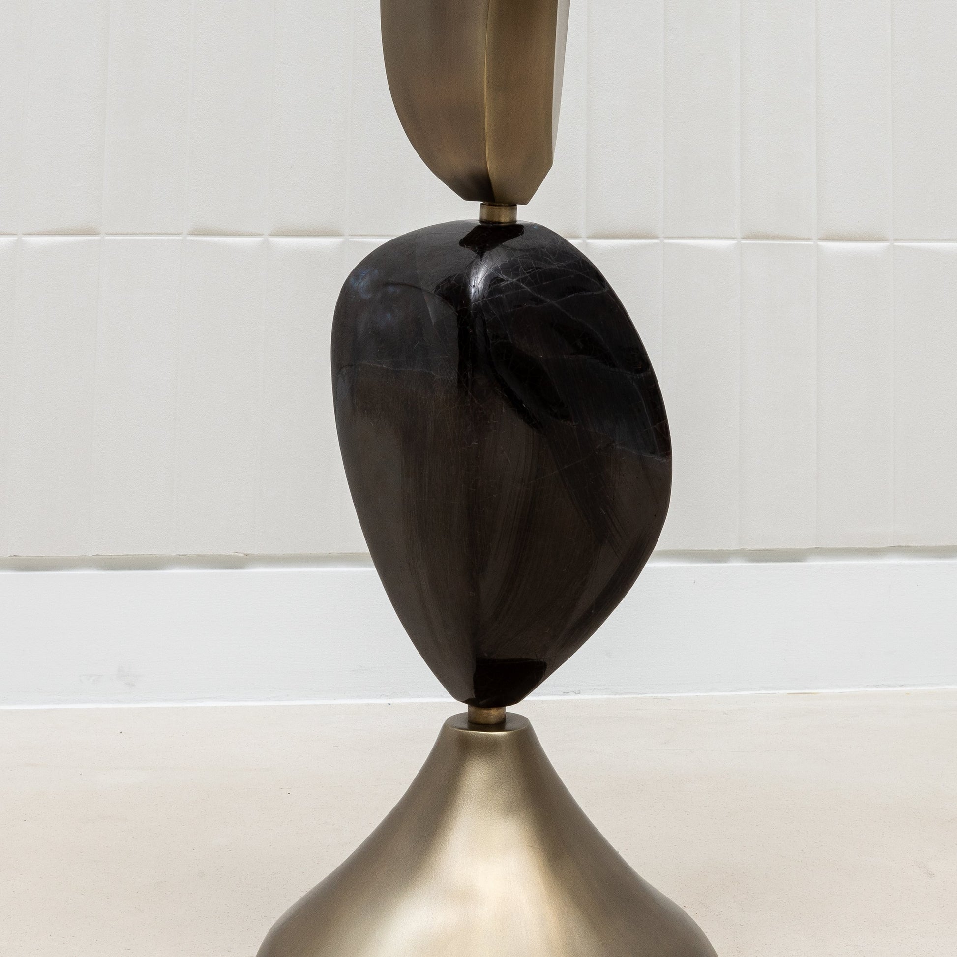 Sky & Moon Sculptural Floor Lamps in Brass and Black Shell by KIFU Paris
