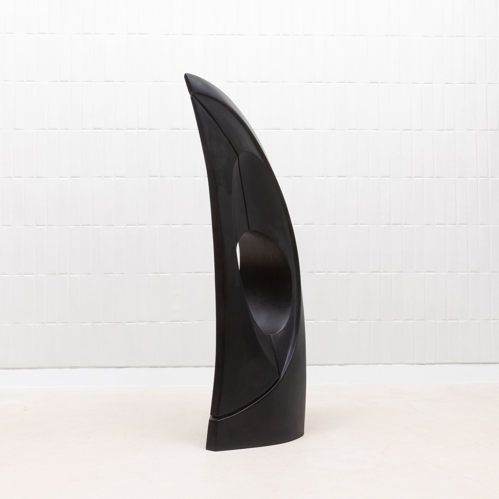 Modern Abstract Sculpture in Black Oak by Patrick Coard Paris