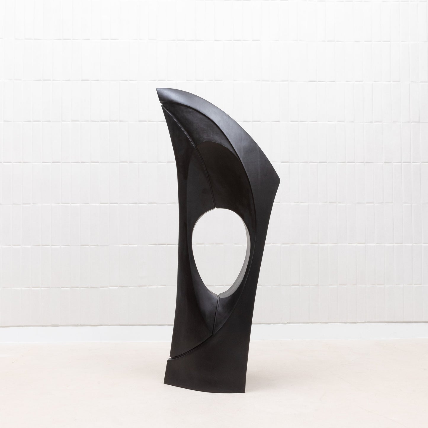 Modern Abstract Sculpture in Black Oak by Patrick Coard Paris