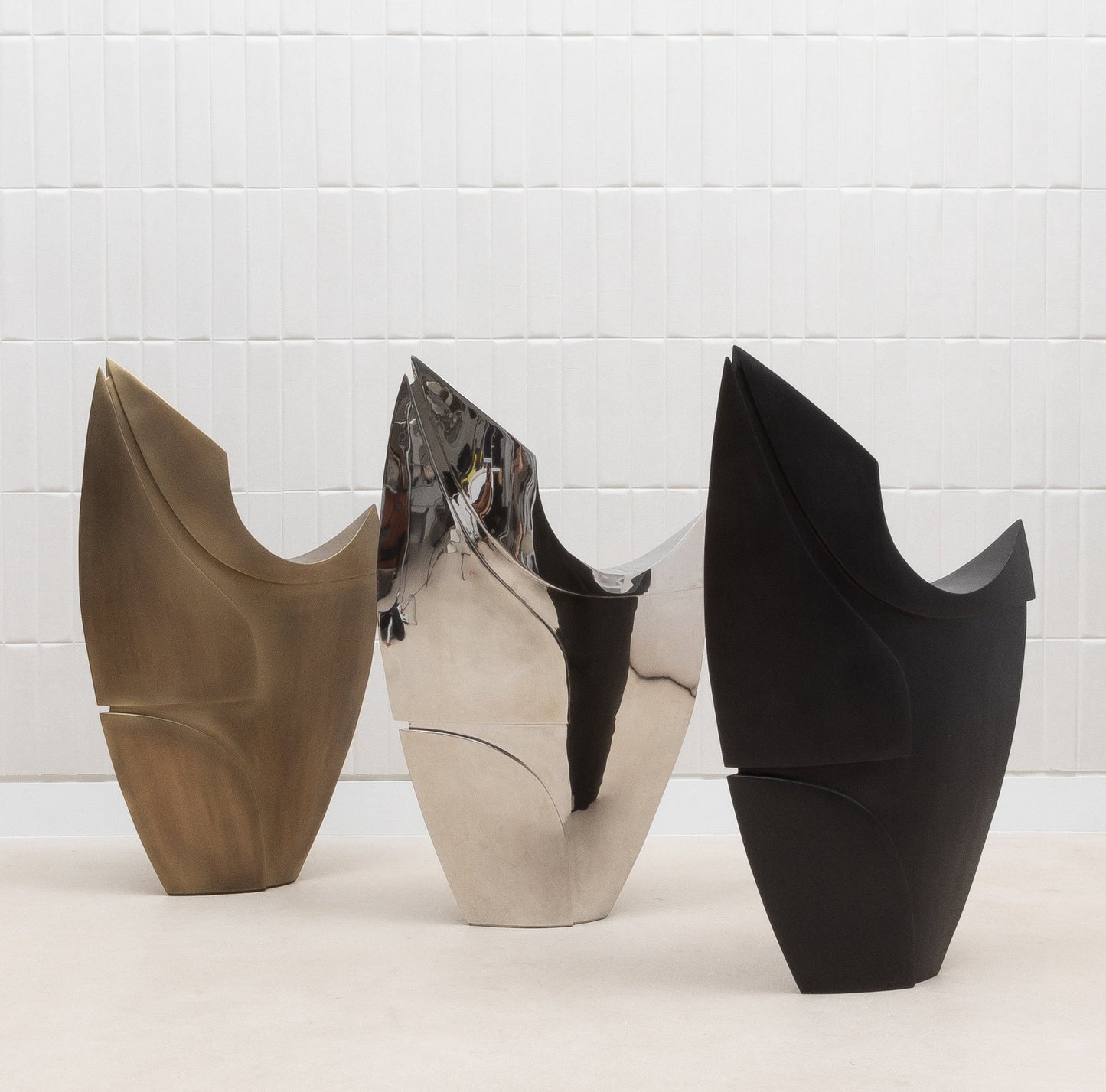 Modern Abstract Sculpture in Black Oak by Patrick Coard Paris