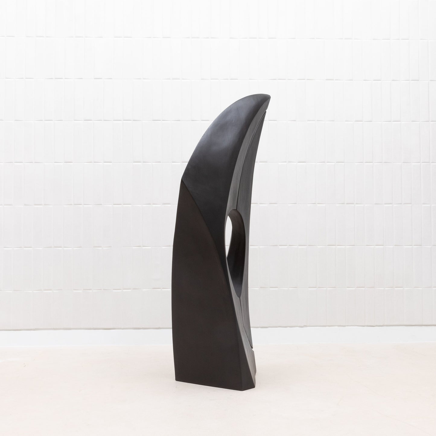 Modern Abstract Sculpture in Black Oak by Patrick Coard Paris