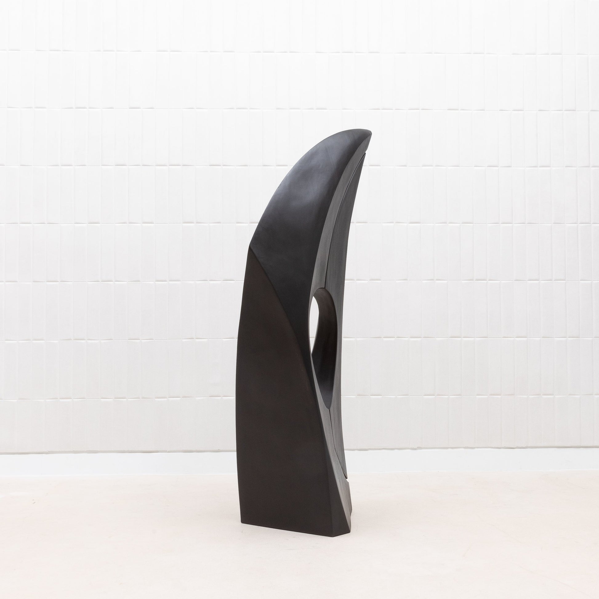 Modern Abstract Sculpture in Black Oak by Patrick Coard Paris