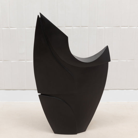 Modern Abstract Sculpture in Black Oak by Patrick Coard Paris