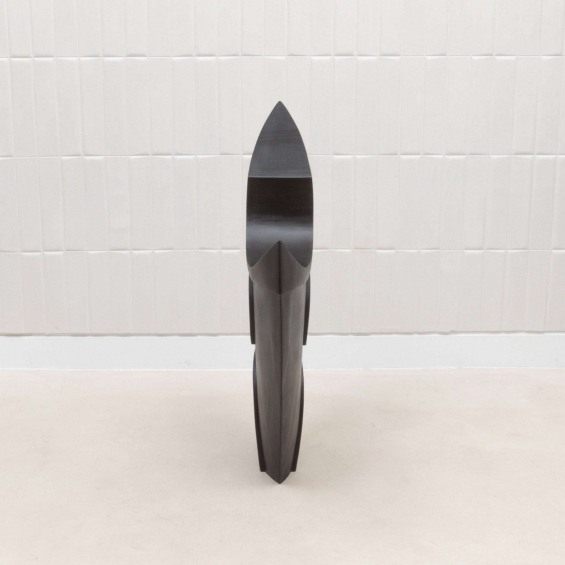 Modern Abstract Sculpture in Black Oak by Patrick Coard Paris