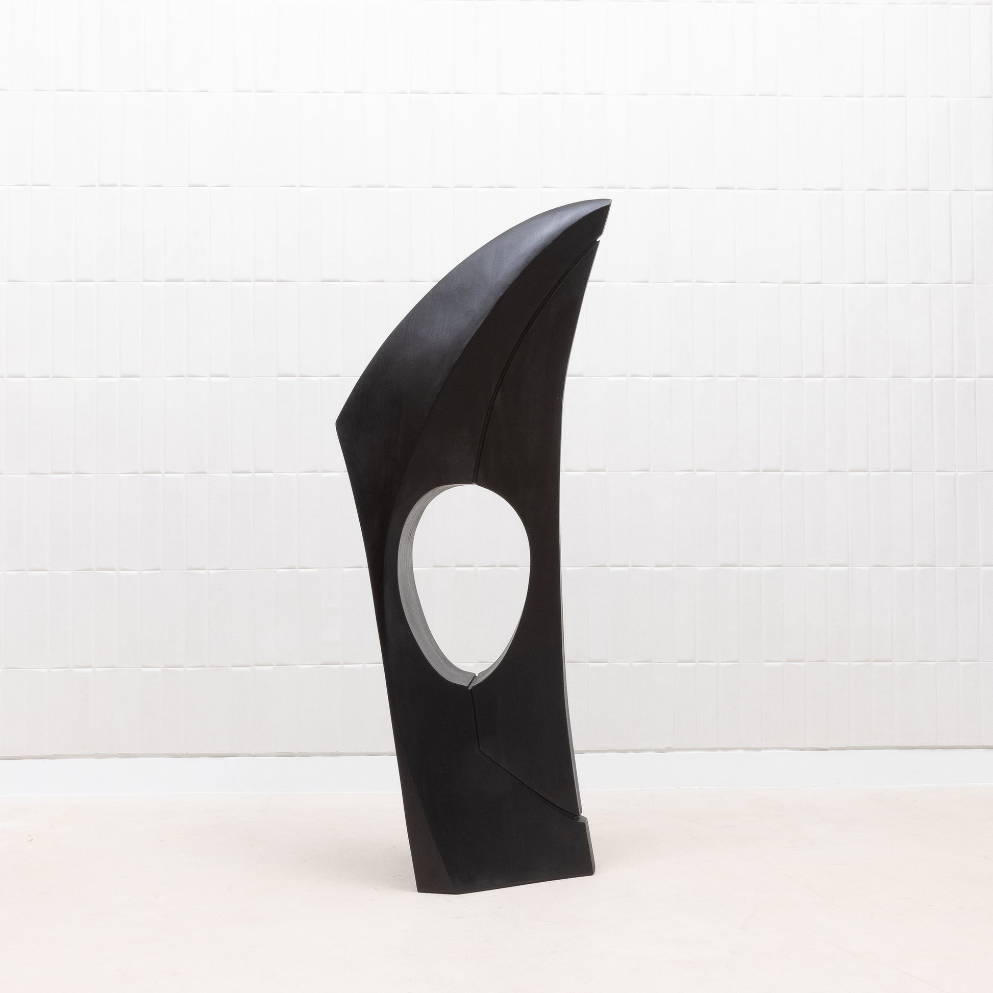Modern Abstract Sculpture in Black Oak by Patrick Coard Paris
