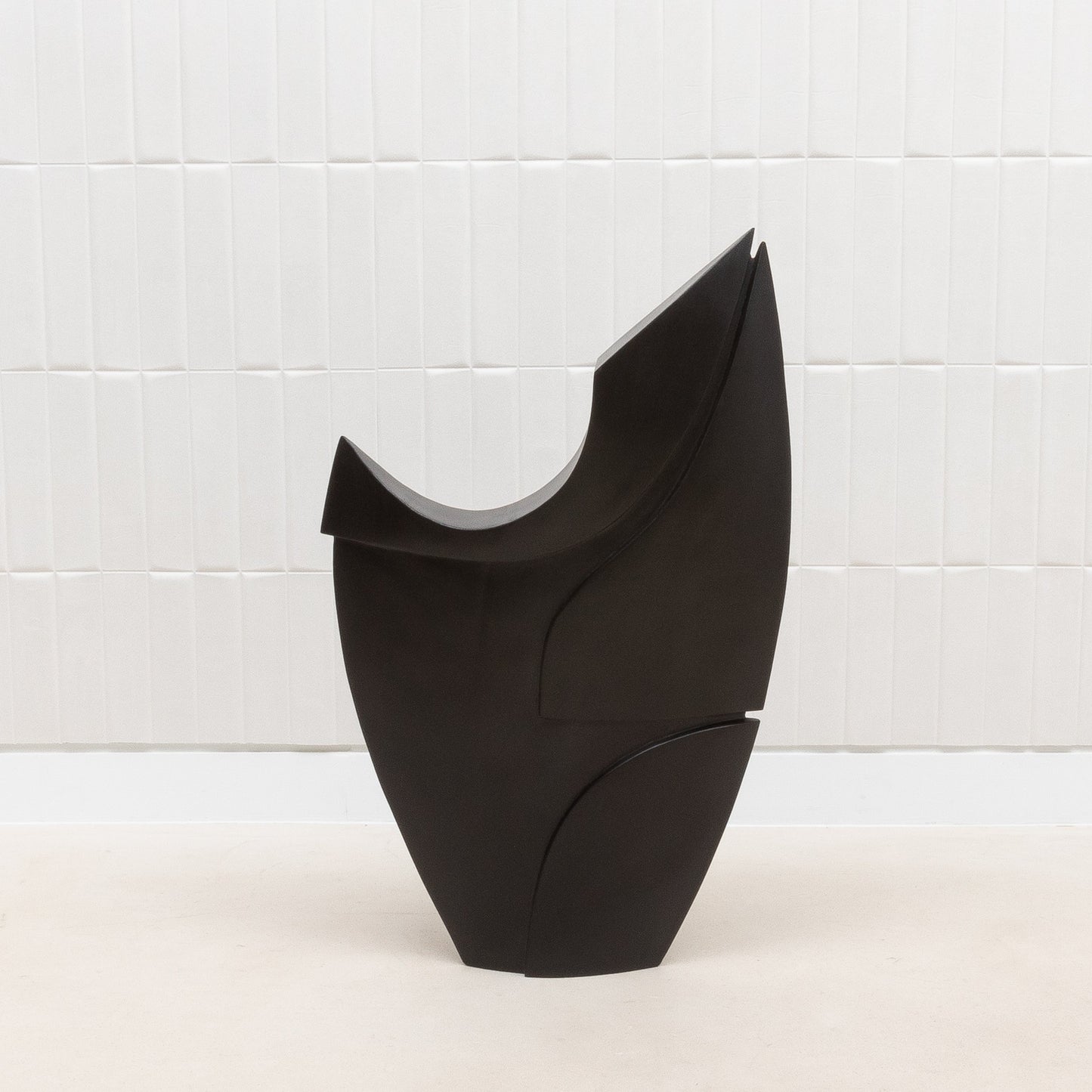 Modern Abstract Sculpture in Black Oak by Patrick Coard Paris