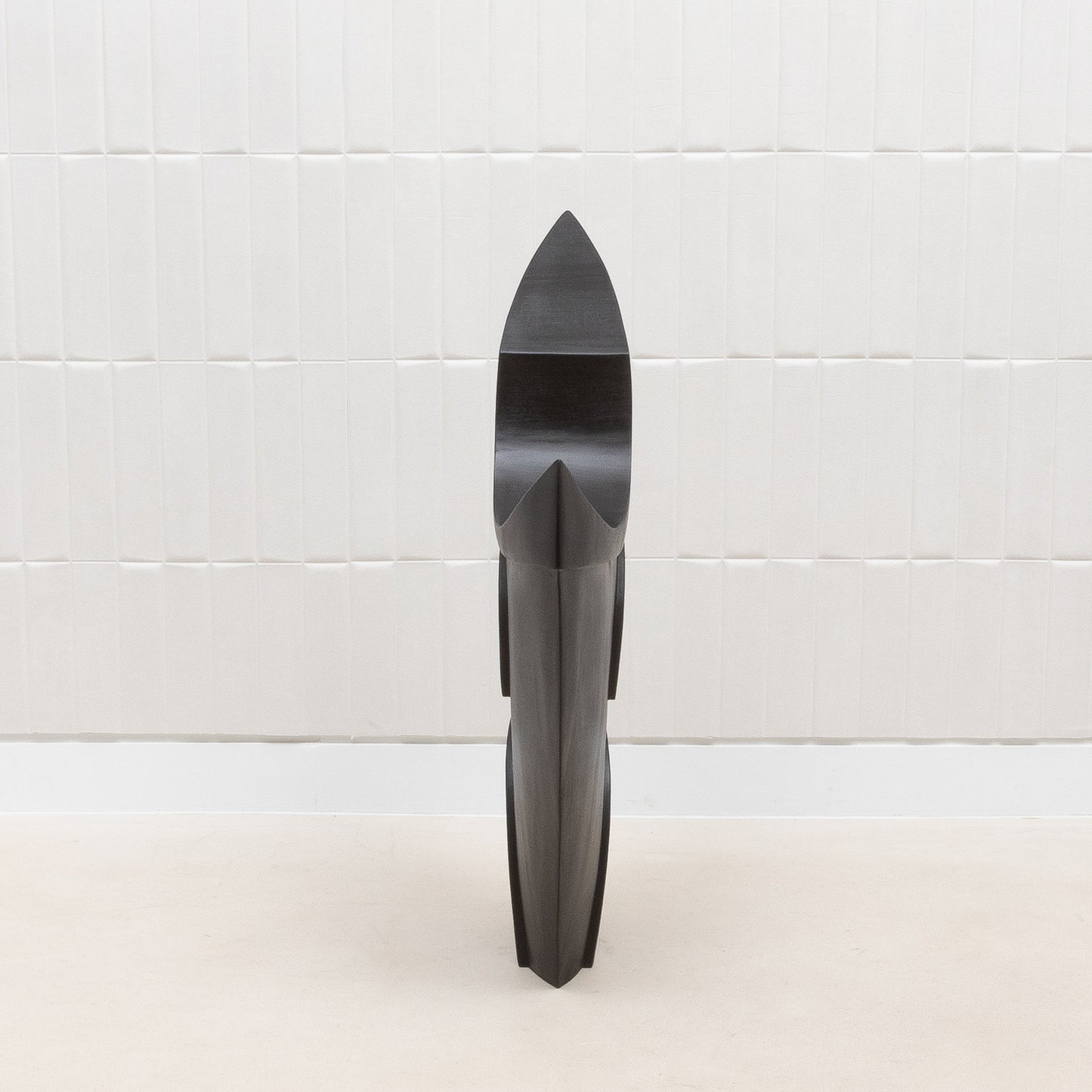 Modern Abstract Sculpture in Black Oak by Patrick Coard Paris
