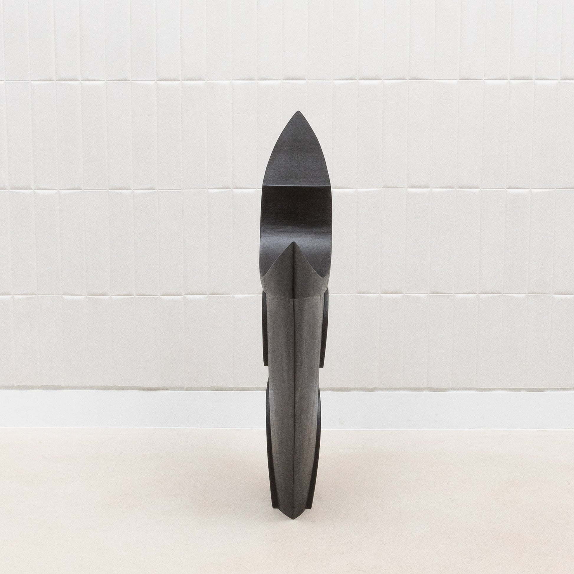 Modern Abstract Sculpture in Black Oak by Patrick Coard Paris