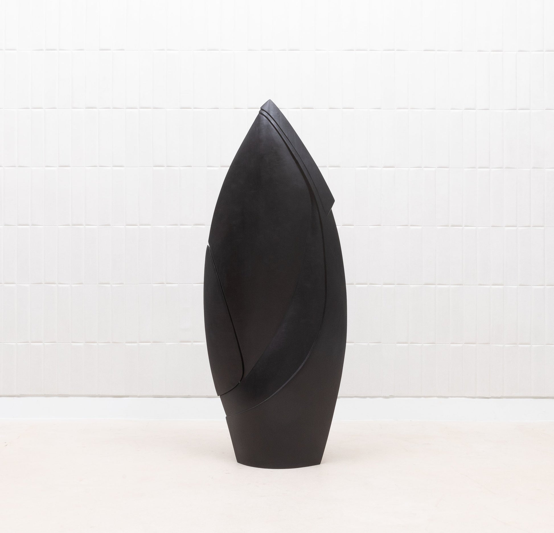 Modern Abstract Sculpture in Black Oak by Patrick Coard Paris