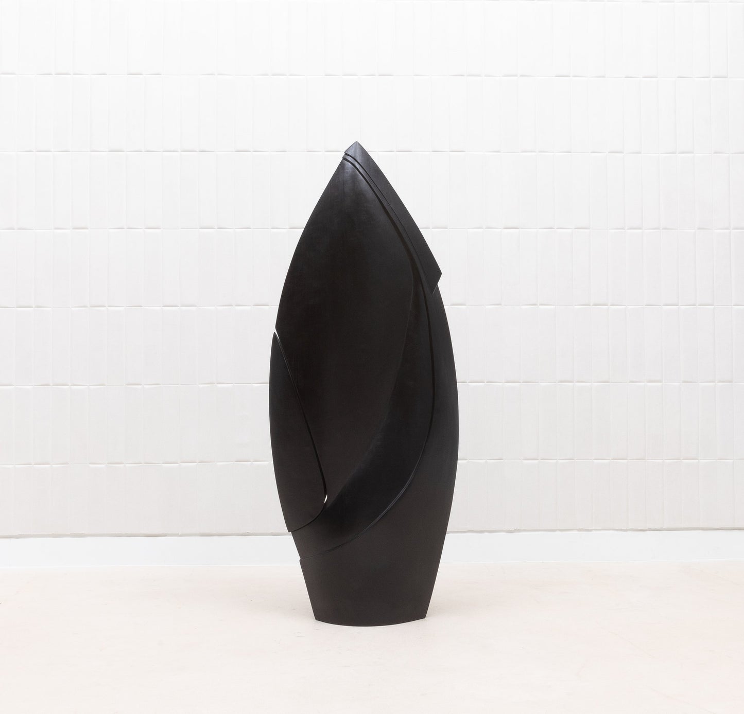 Modern Abstract Sculpture in Black Oak by Patrick Coard Paris