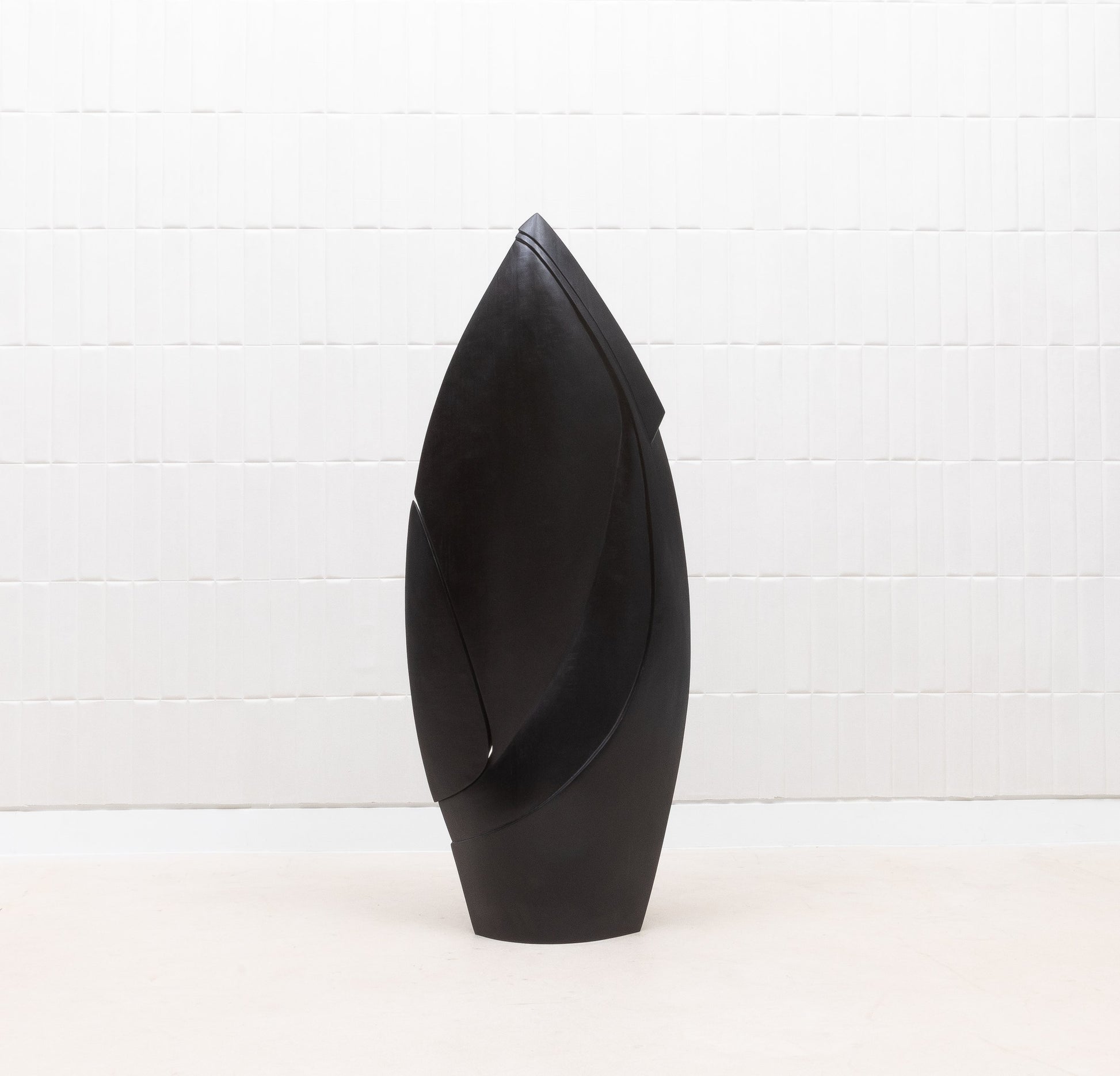 Modern Abstract Sculpture in Black Oak by Patrick Coard Paris