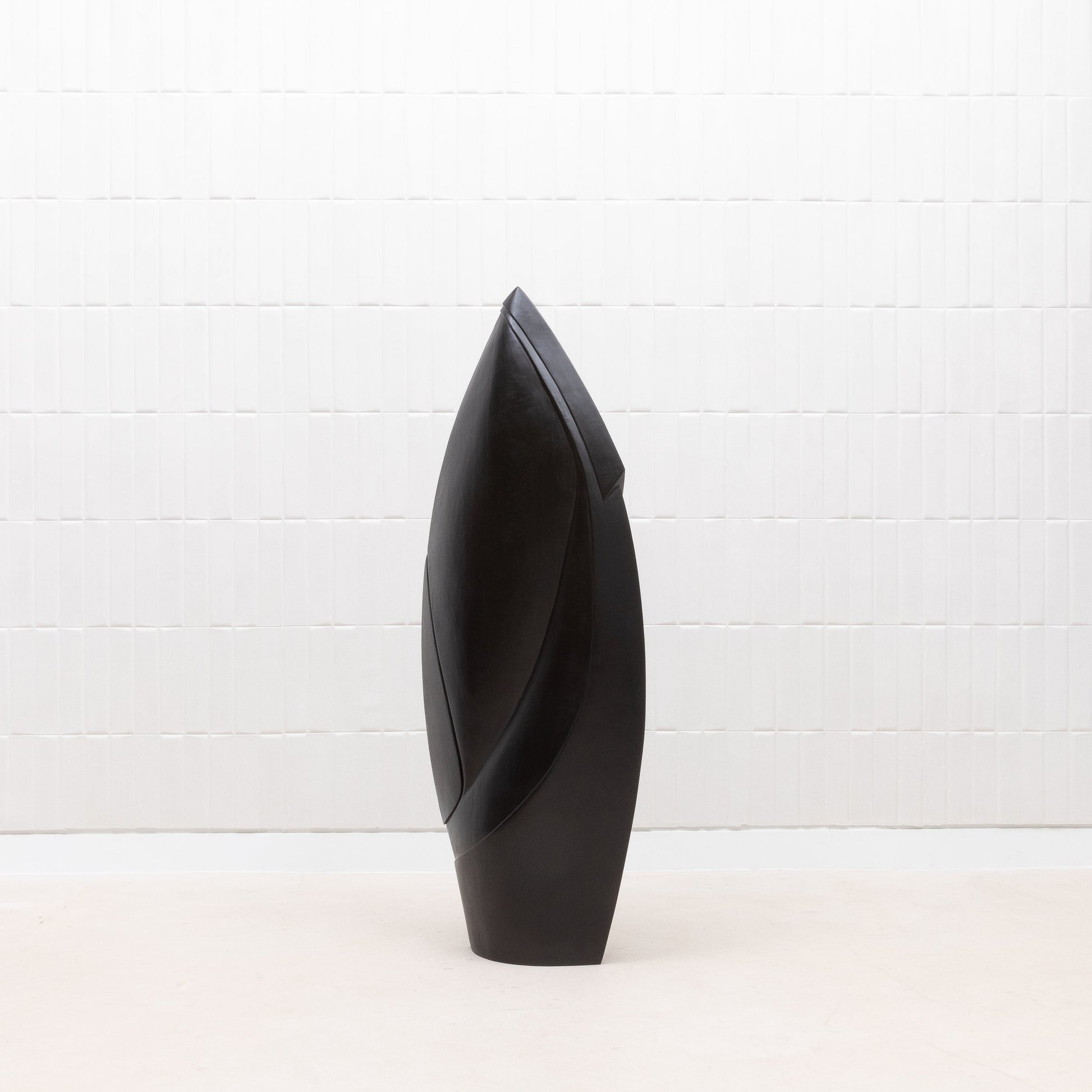 Modern Abstract Sculpture in Black Oak by Patrick Coard Paris