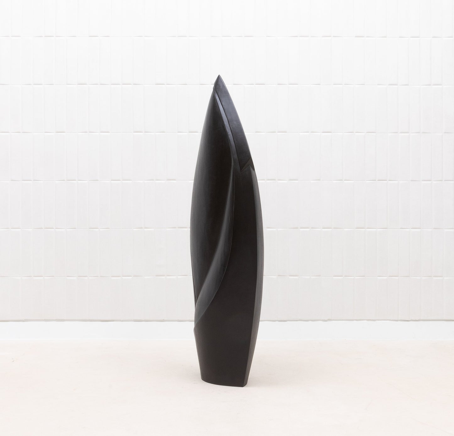 Modern Abstract Sculpture in Black Oak by Patrick Coard Paris