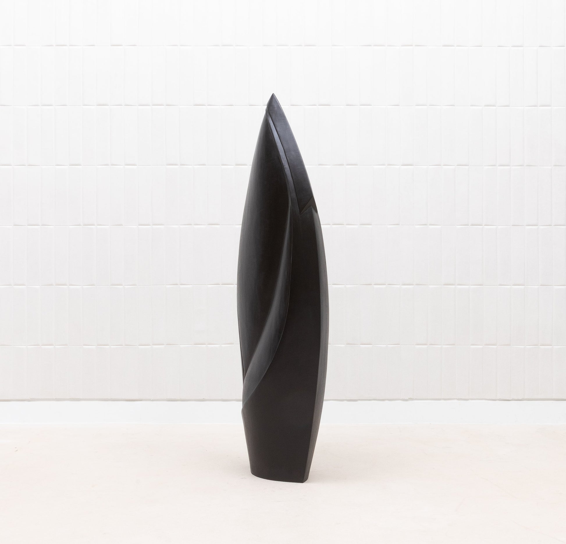 Modern Abstract Sculpture in Black Oak by Patrick Coard Paris
