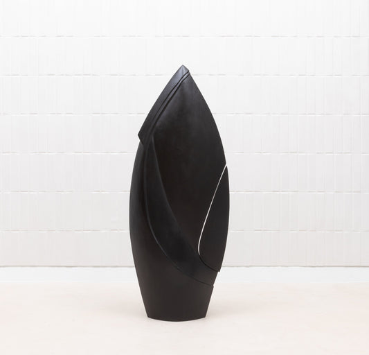 Modern Abstract Sculpture in Black Oak by Patrick Coard Paris