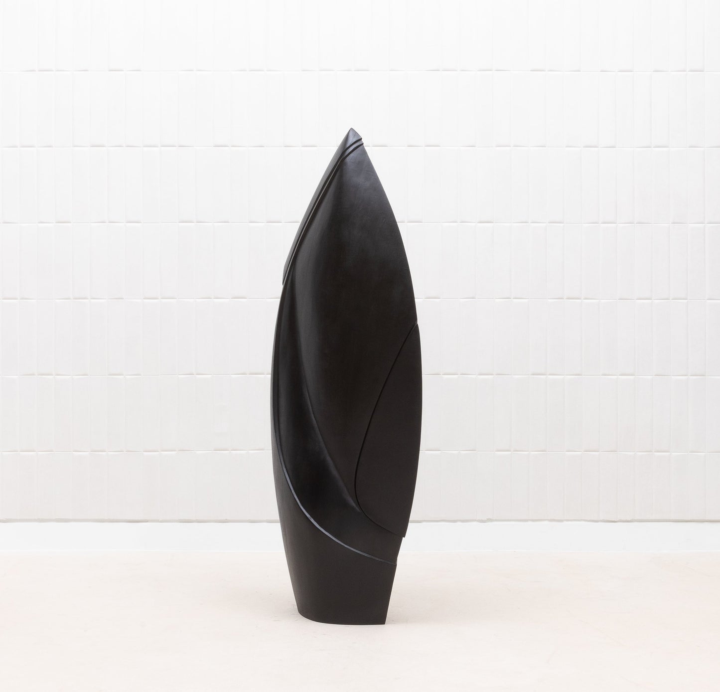 Modern Abstract Sculpture in Black Oak by Patrick Coard Paris