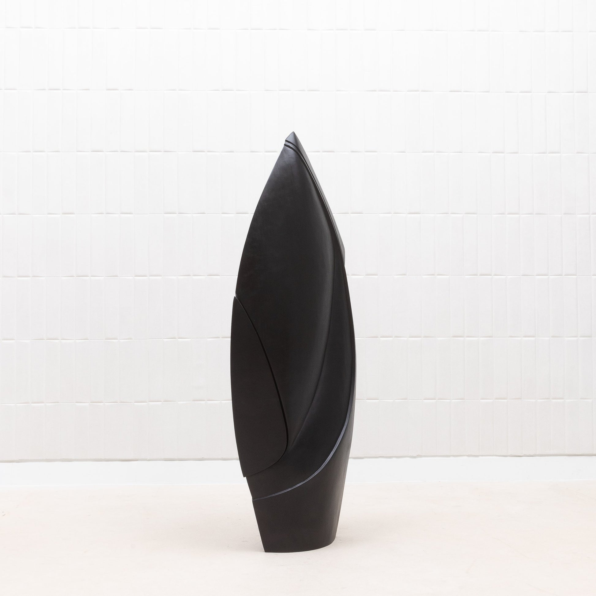 Modern Abstract Sculpture in Black Oak by Patrick Coard Paris
