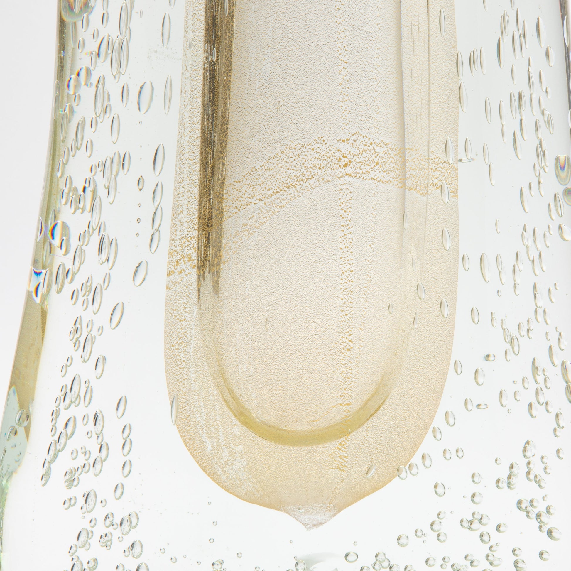 Murano Vase with Bubbles in Clear with 24-Karat Gold Flecks