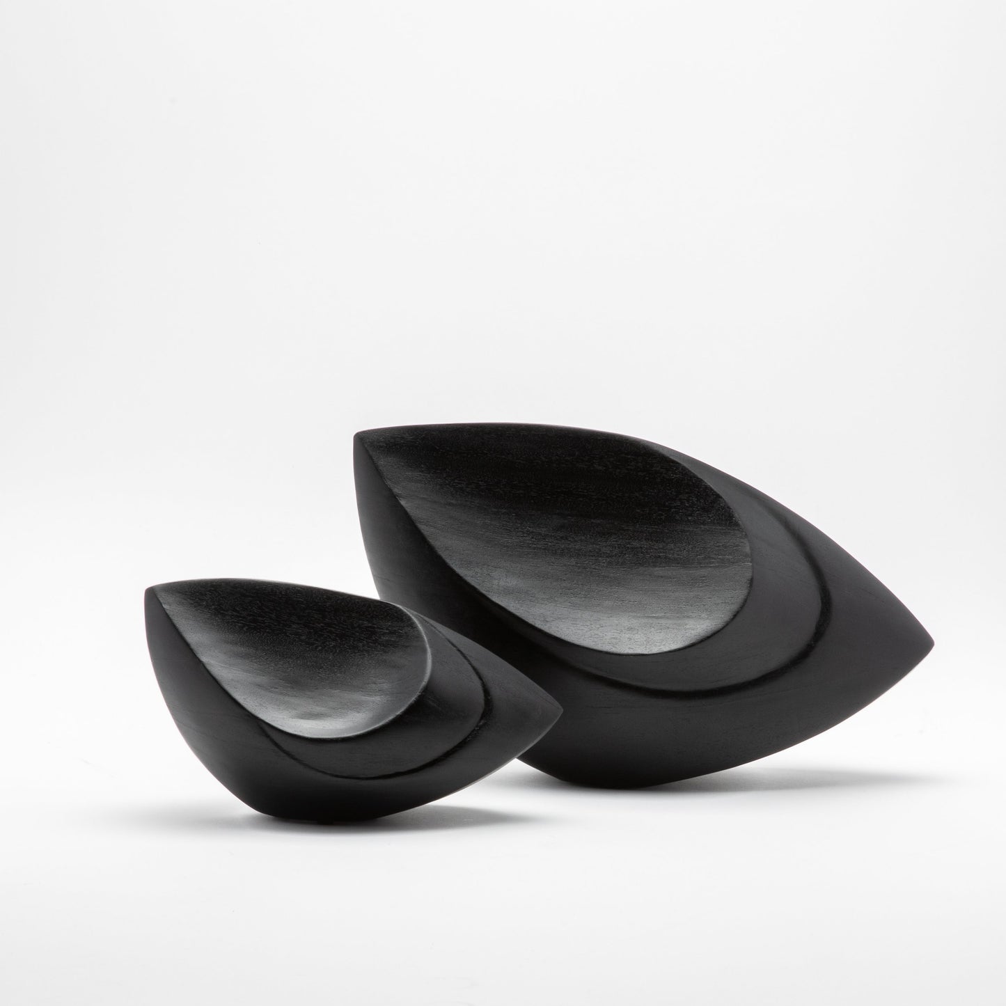 Modern Abstract Sculpture in Black Oak by Patrick Coard Paris
