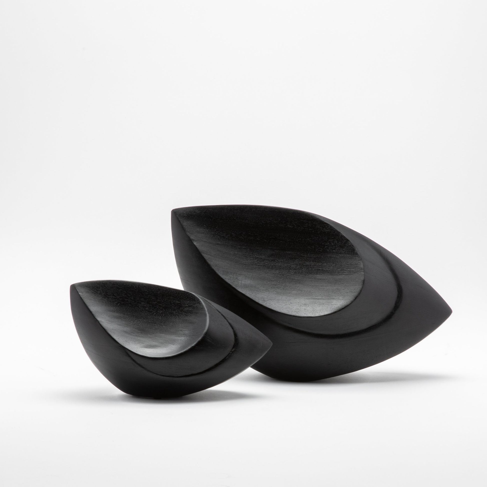 Modern Abstract Sculpture in Black Oak by Patrick Coard Paris