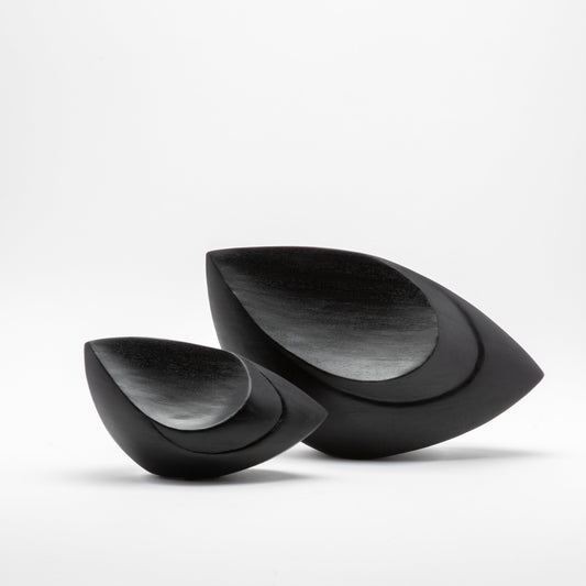 Modern Abstract Sculpture in Black Oak by Patrick Coard Paris