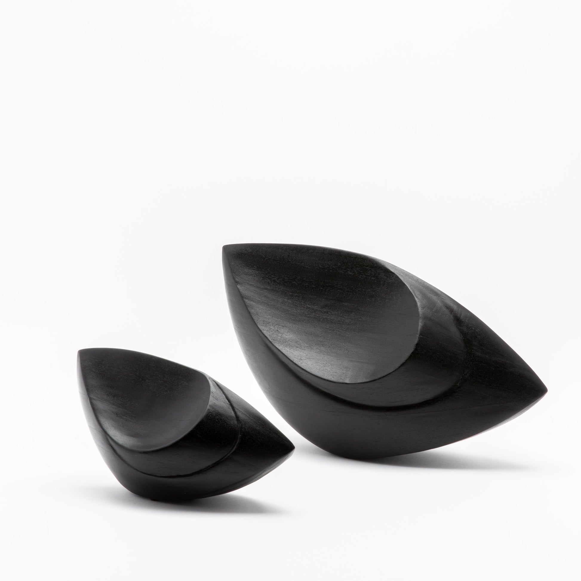 Modern Abstract Sculpture in Black Oak by Patrick Coard Paris