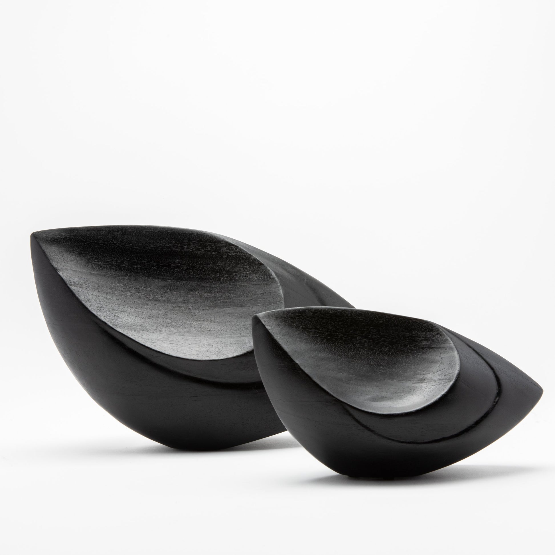 Modern Abstract Sculpture in Black Oak by Patrick Coard Paris