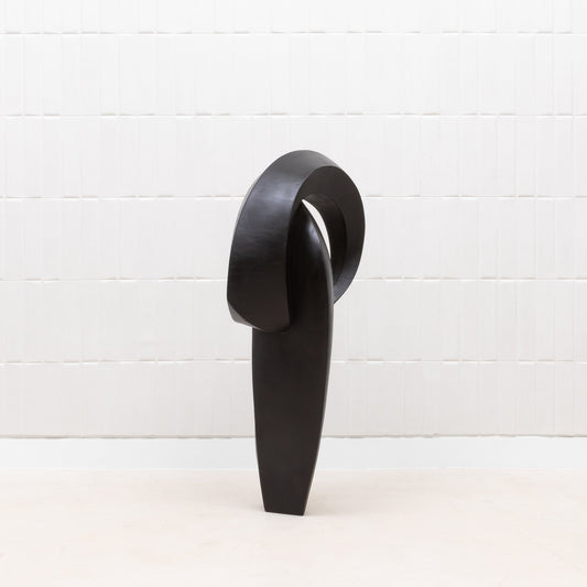 Modern Abstract Sculpture in Black Oak by Patrick Coard Paris