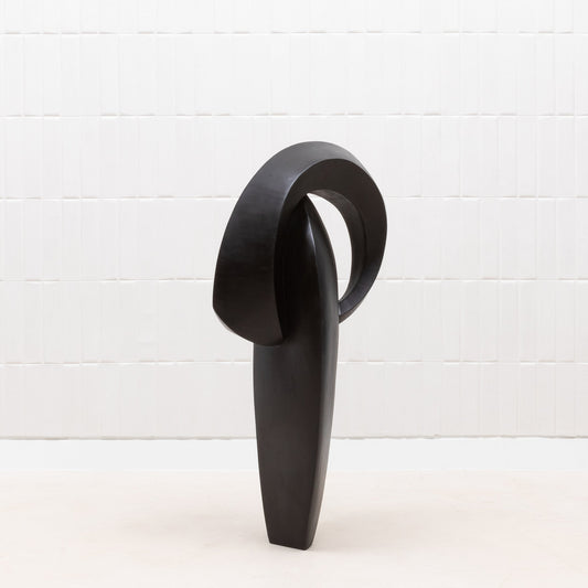 Modern Abstract Sculpture in Black Oak by Patrick Coard Paris