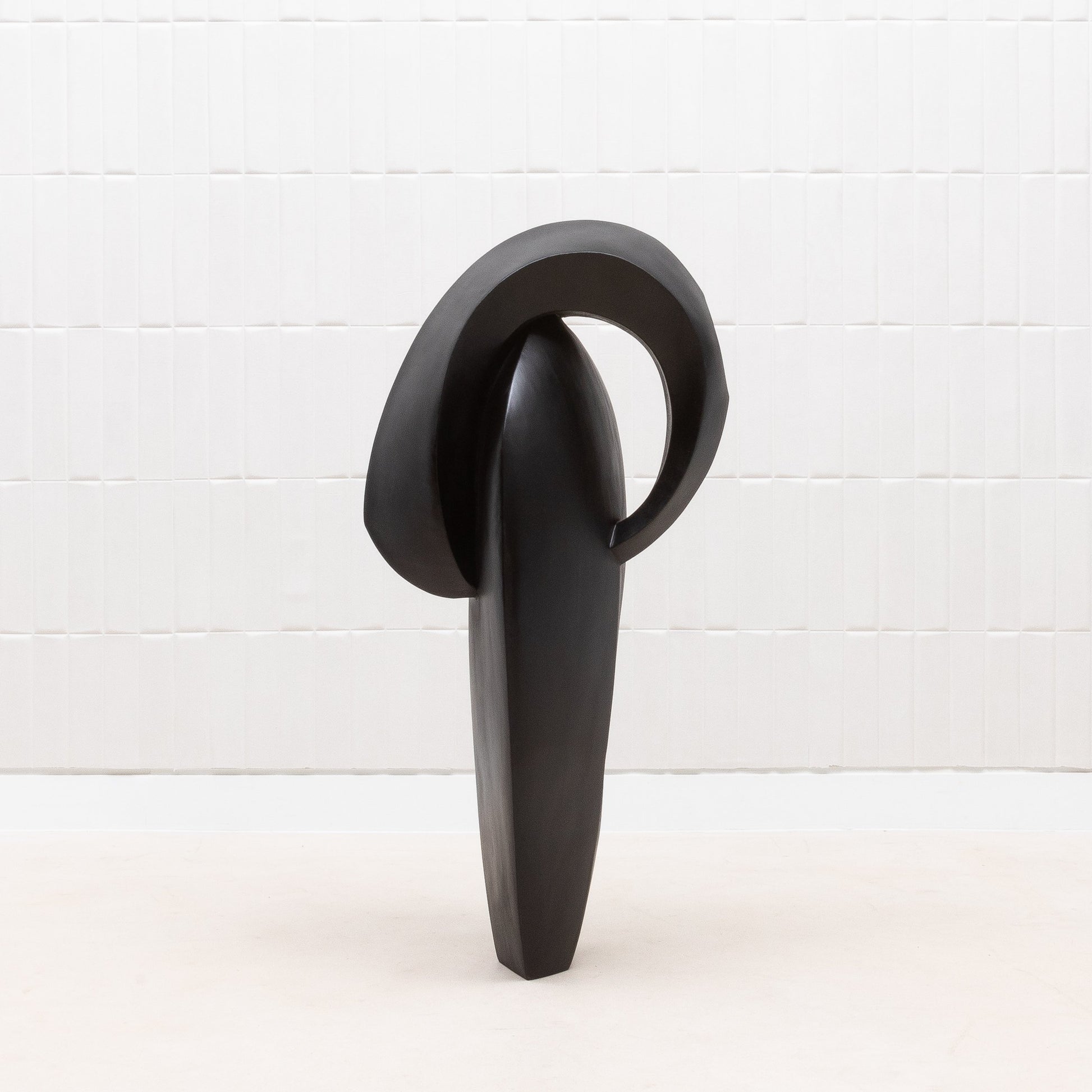 Modern Abstract Sculpture in Black Oak by Patrick Coard Paris