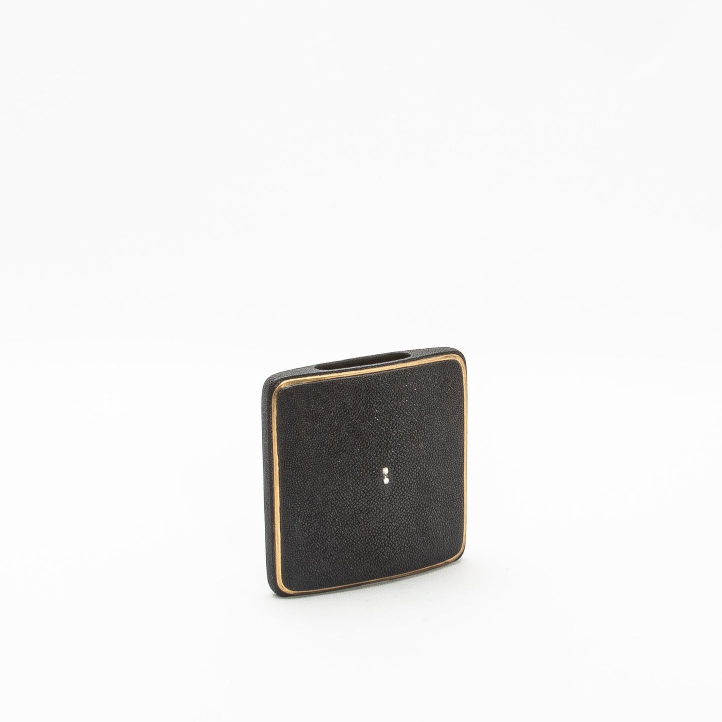 Vase in Black Shagreen with Brass by R&Y Augousti