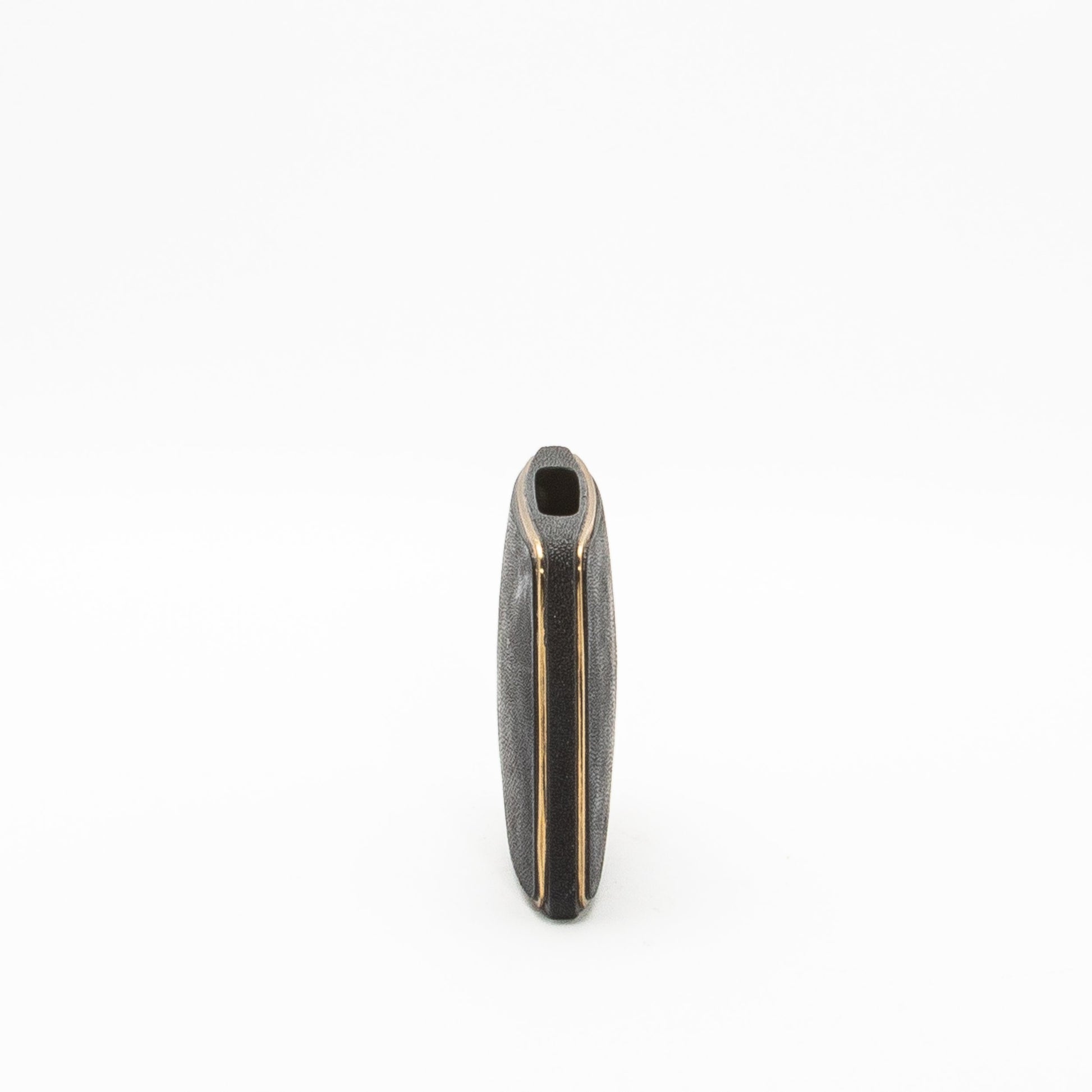 Vase in Black Shagreen with Brass by R&Y Augousti