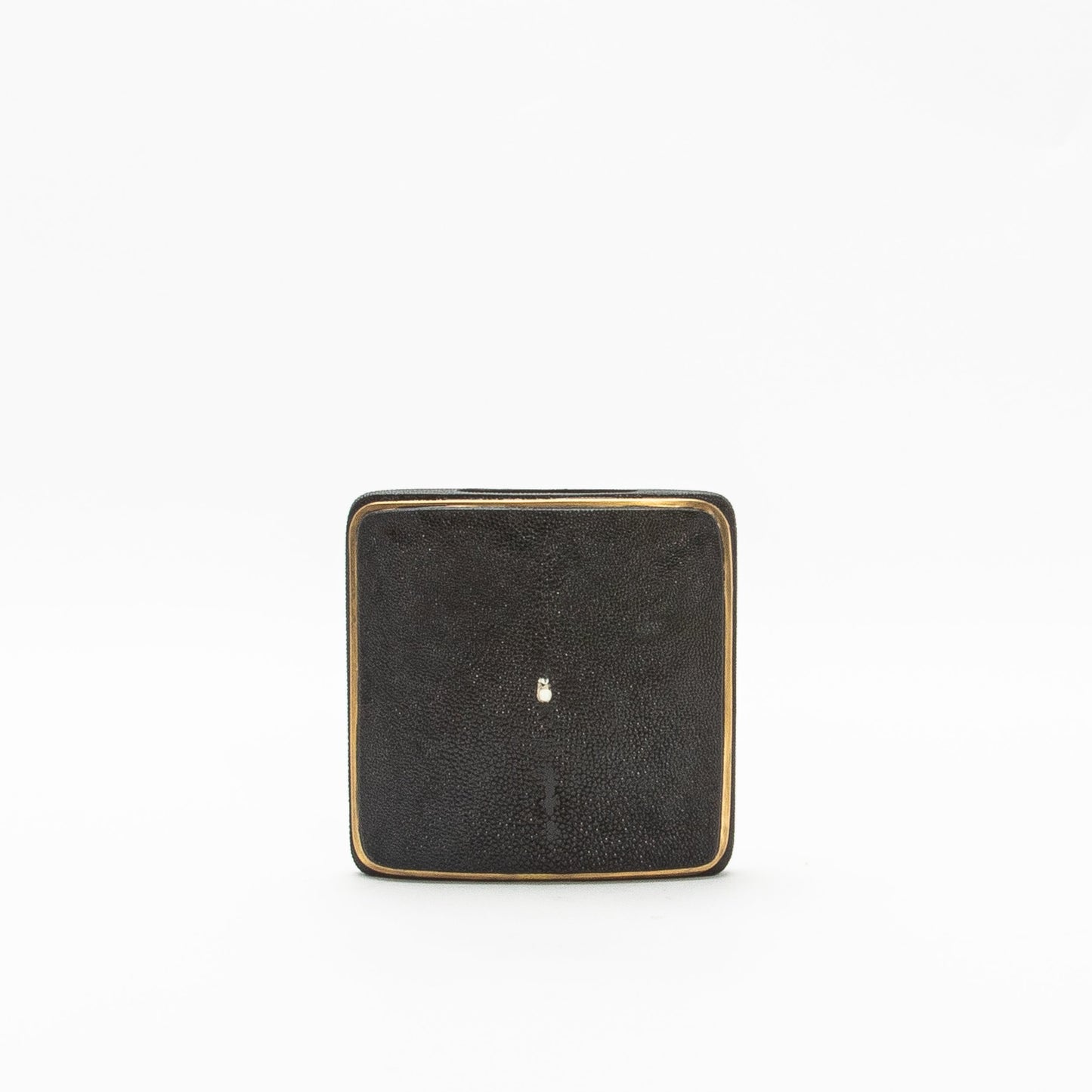 Vase in Black Shagreen with Brass by R&Y Augousti