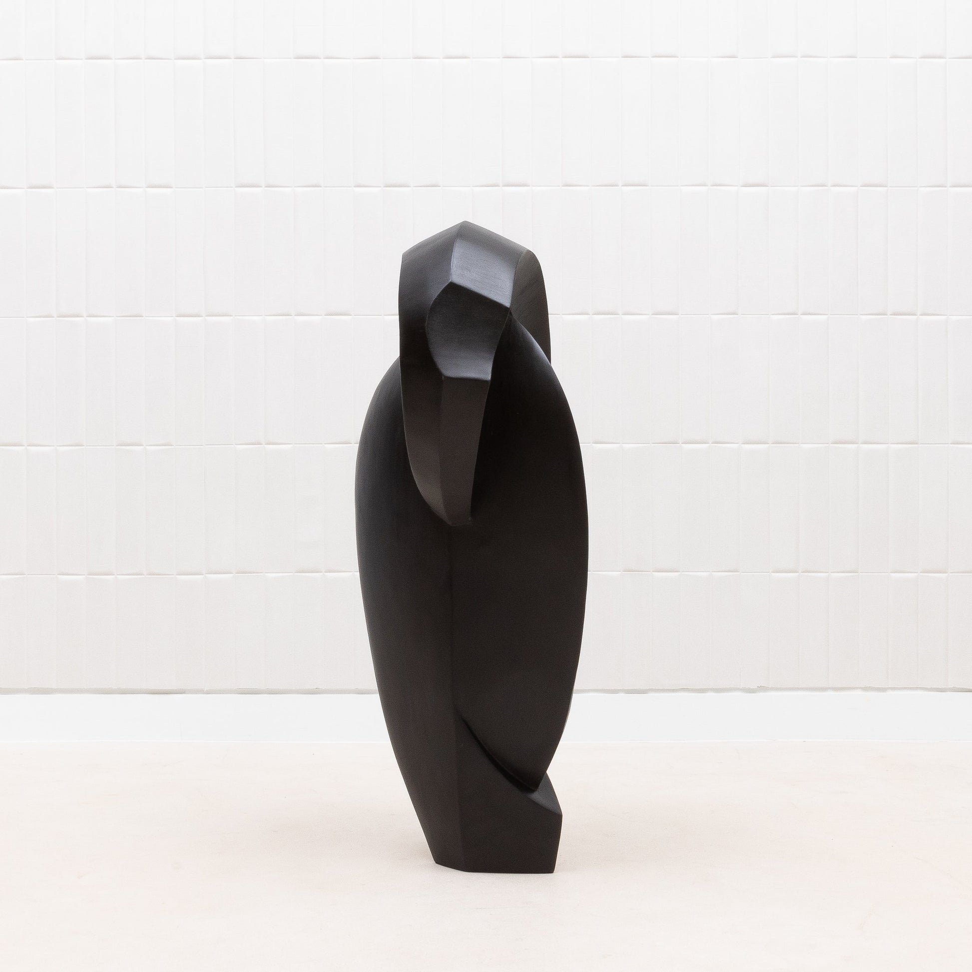 Modern Abstract Sculpture in Black Oak by Patrick Coard Paris