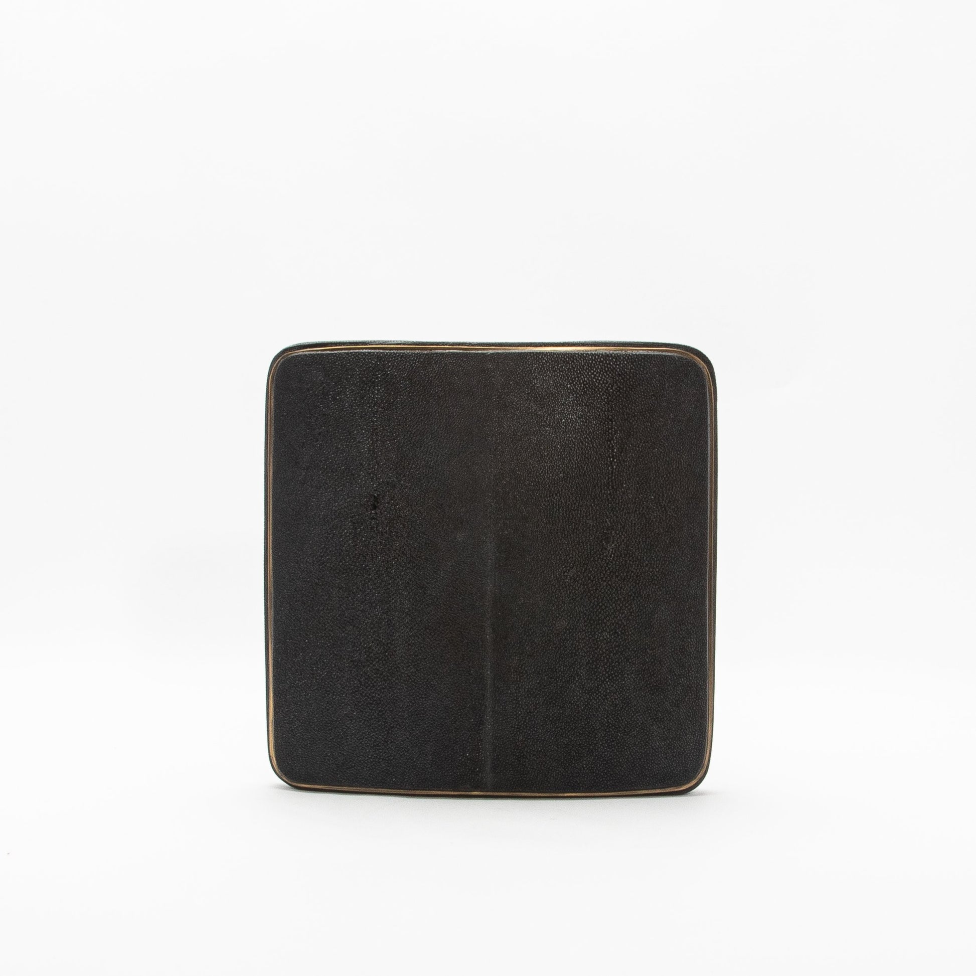 Vase in Black Shagreen with Brass by R&Y Augousti