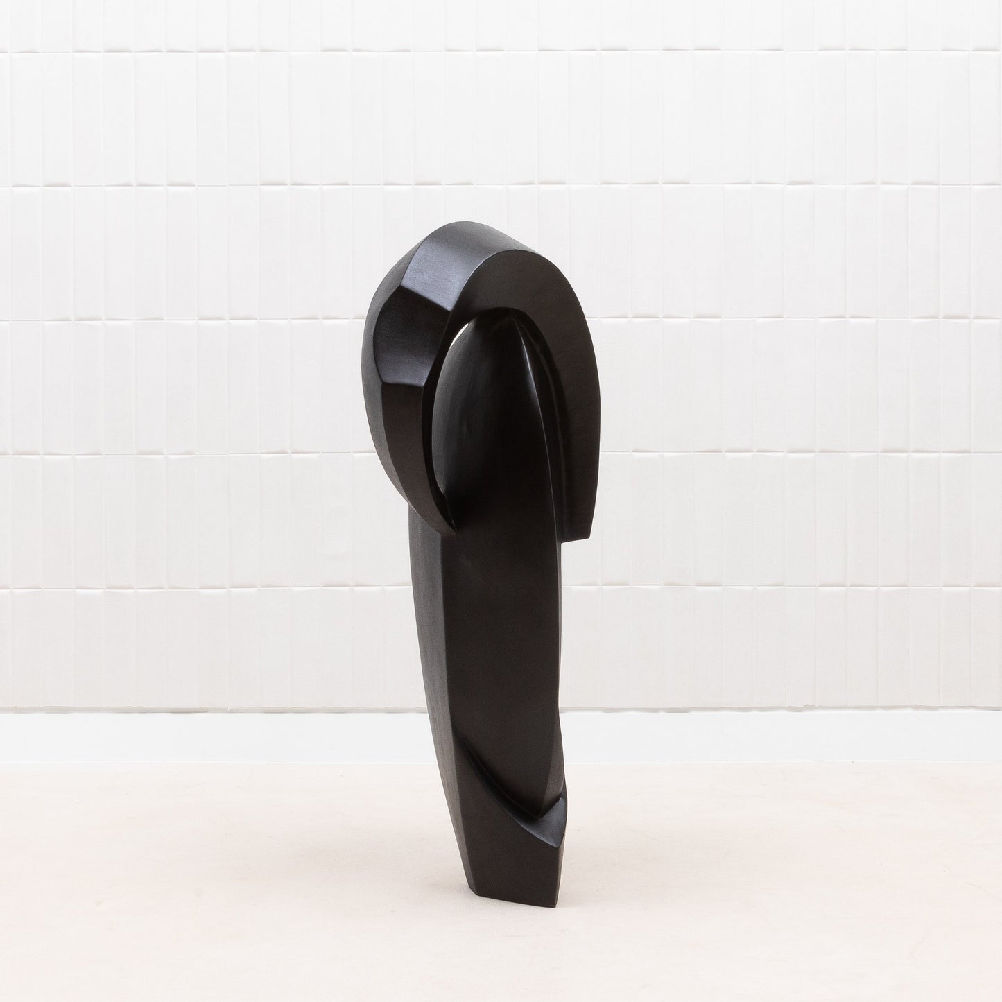 Modern Abstract Sculpture in Black Oak by Patrick Coard Paris