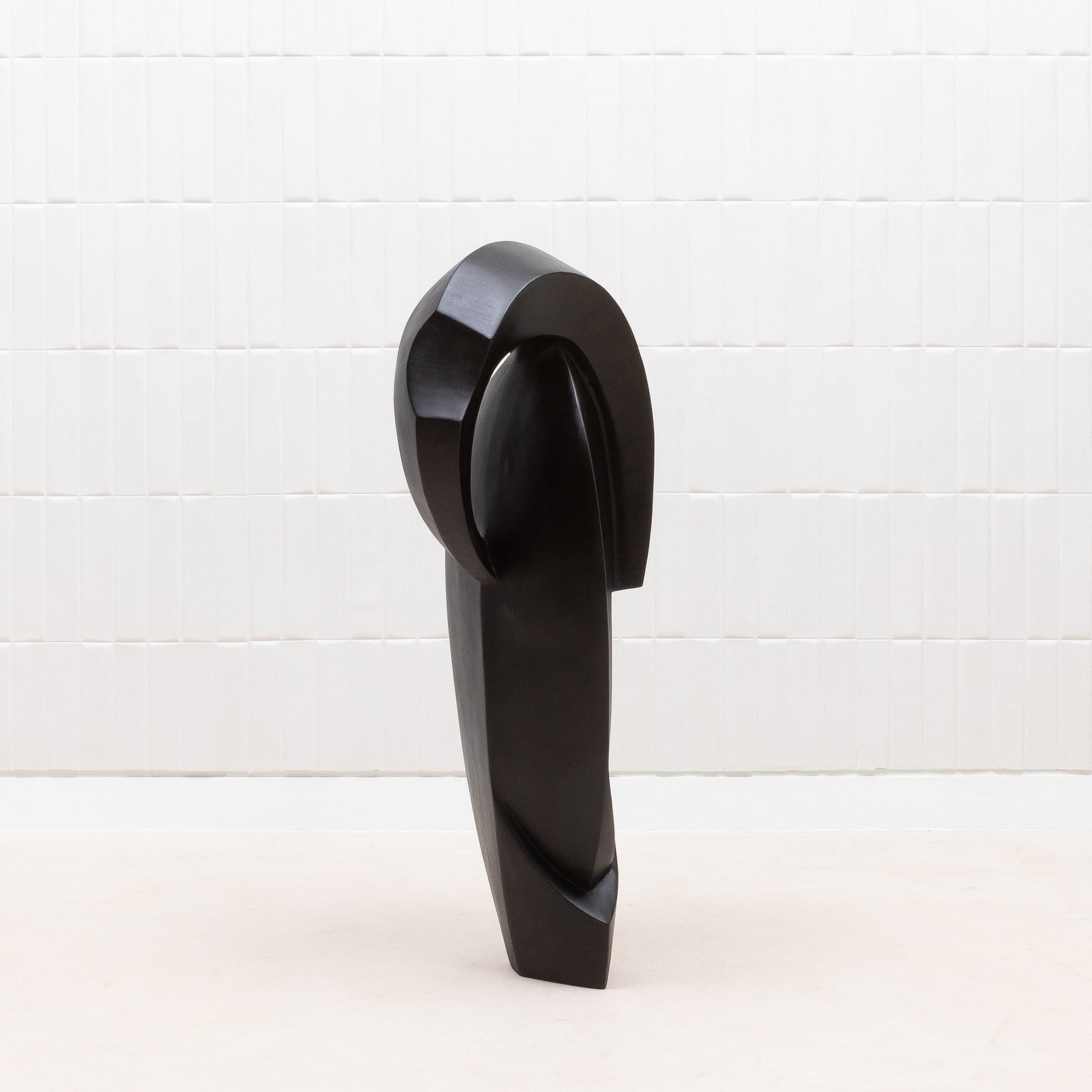 Modern Abstract Sculpture in Black Oak by Patrick Coard Paris