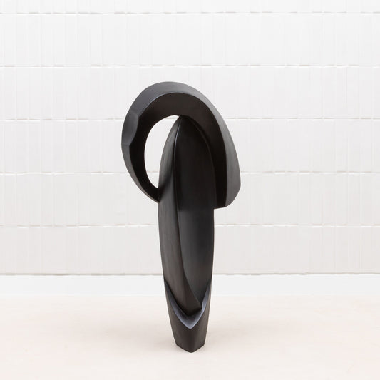 Modern Abstract Sculpture in Black Oak by Patrick Coard Paris