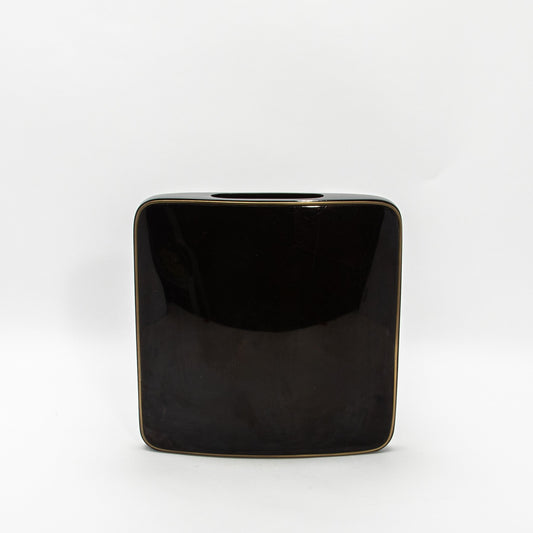 Vase in Black Shell with Brass by R&Y Augousti