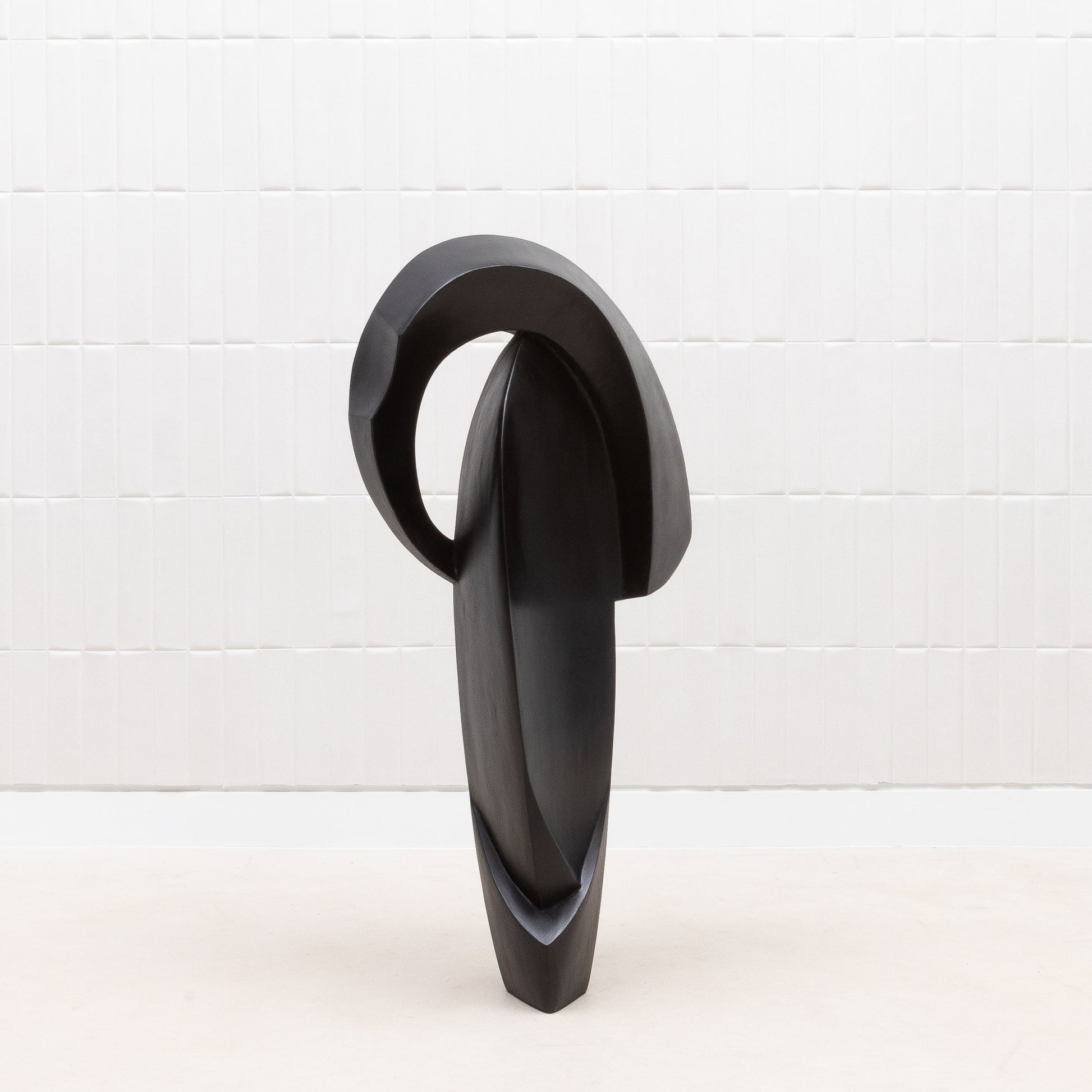 Modern Abstract Sculpture in Black Oak by Patrick Coard Paris