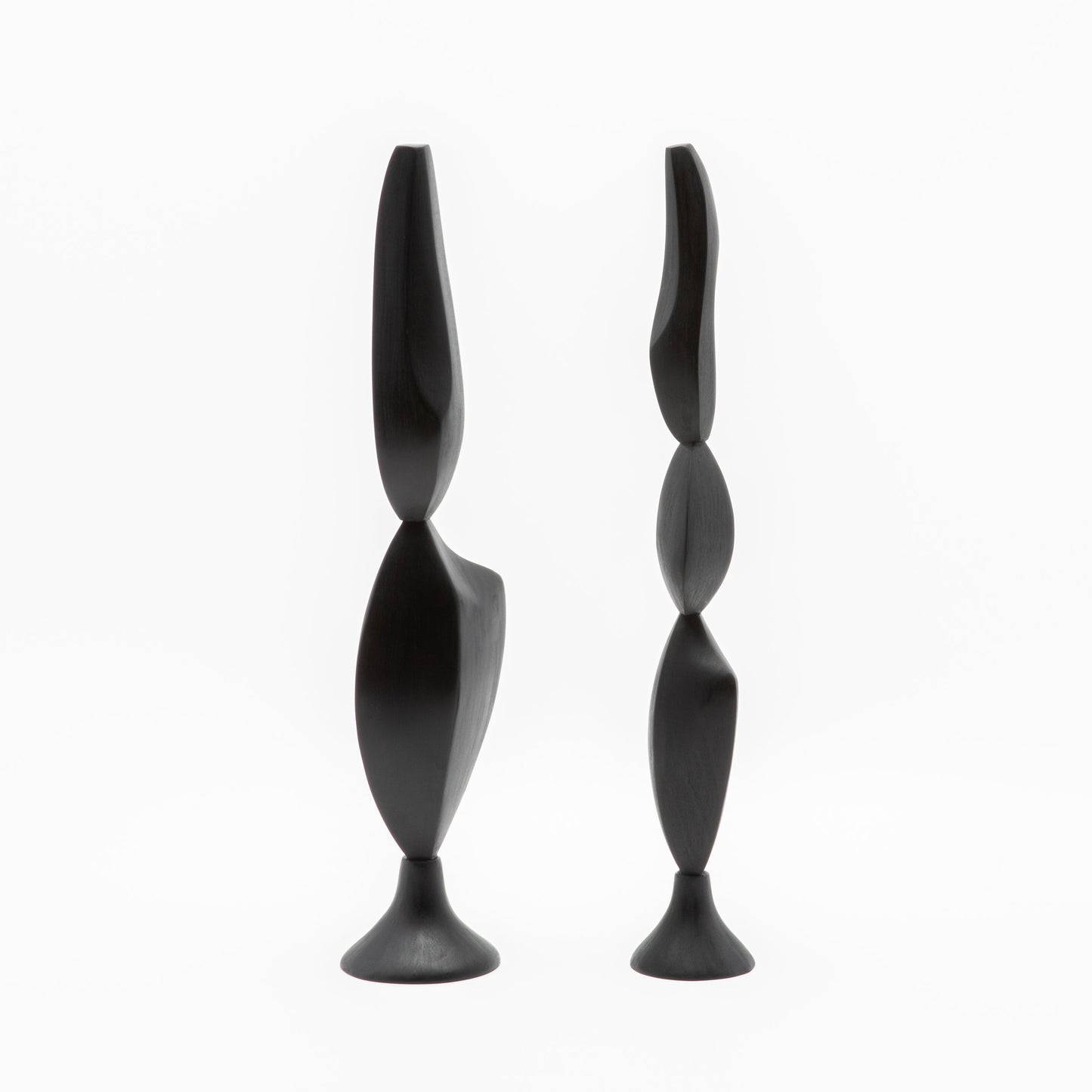 Modern Abstract Sculpture in Black Oak by Patrick Coard Paris