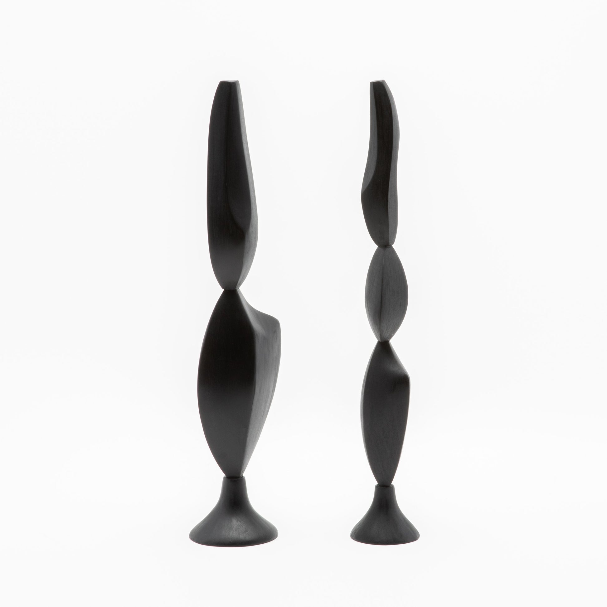 Modern Abstract Sculpture in Black Oak by Patrick Coard Paris