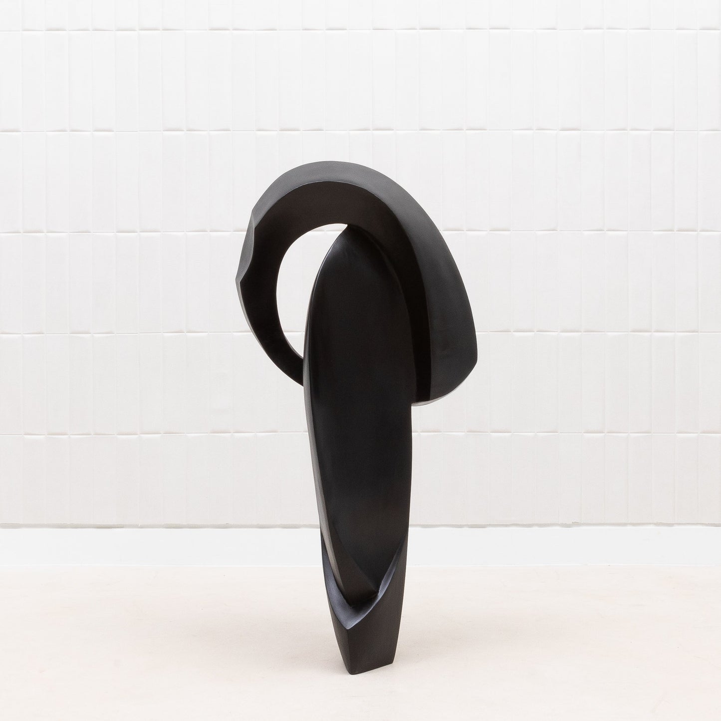 Modern Abstract Sculpture in Black Oak by Patrick Coard Paris